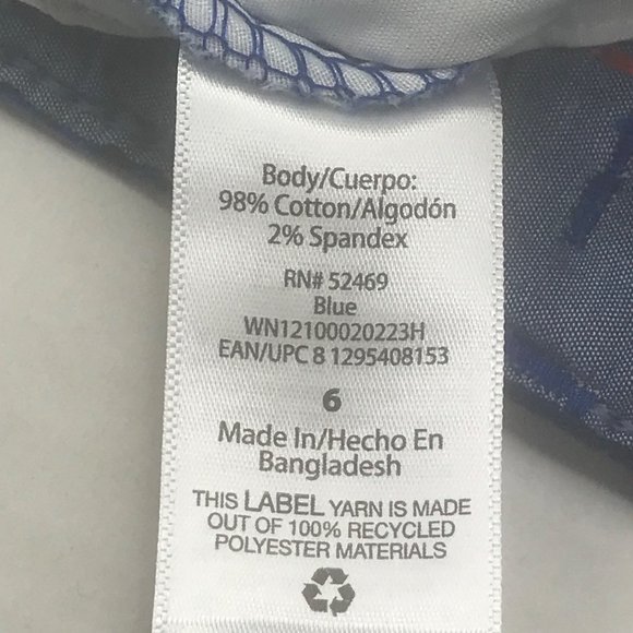 Wonder Nation Boy's Size 6 Adjustable Waist Flat Front Short Blue Palm Leaf New - Picture 6 of 13